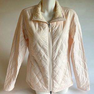 New L.L. Been Pink Peach Polyester Faux Fur Lining Puffer Jacket size L